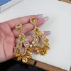 Pendientes de Plata con Colgante de Gota de Diamante Estilo Vintage de Lujo Ligero Pendientes de Botón Moda de Nicho Pendientes de Gama Alta Venta al por Mayor