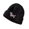 Gorro de lana de punto con forma de cachorro para mujer, estilo coreano, para otoño e invierno, con cabeza grande y punta cálida.