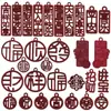 30 Estilo Chinês Vermelho Bênção Caractere Chinês DIY Acessórios de Joia Feliz Ano Novo Pingente de Paz Acessórios de Ano Novo