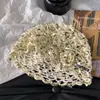 Chapéu de Crochê Artesanal de Lantejoulas Vazado de Alta Qualidade Chapéu Pulôver de Flor Tridimensional Primavera Verão Chapéu Artístico Retrô Feminino