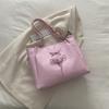 Bolsa de Ombro Grande Capacidade Fashion Simples Estilo Coreano 2024 Outono Nova Bolsa de Mão Tote Macia com Cadarço e Laço