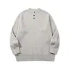 Rumen Meng Marca Tendência Retrô Japonesa Suéter Simples com Gola Henley Masculino Inverno Solto Estilo Preguiçoso Casal Malha para o Dia a Dia