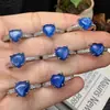 Anillos de Cristal Azul Natural al por Mayor, Anillos de Cristal de Vidrio Azul Transparente y Claro como el Hielo, Simples y Versátiles para Hombres y Mujeres