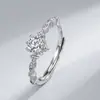 Anel de casal galáxia cintilante de prata pura S999 com design de favo de mel aberto, anel de casamento com cravação de seis garras, anel ajustável, atacado