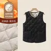 Liquidação: Colete masculino quente, forrado com lã de inverno, acolchoado com algodão de plumas espesso, camada interna justa ao corpo, perfeito para usar por baixo de jaquetas ou como um colete autônomo