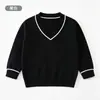 Suéter Infantil Estilo Coreano Primavera e Outono Novo Quente Confortável Malha Infantil Moda Cor Sólida Macio Grudando Suéter Top para Meninos e Meninas