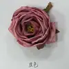 Rosa de princesa artificial vintage con borde quemado, flores falsas con borde quemado para decoración de pared de flores de boda en Instagram, accesorio para caja de regalo de flor para pasador de pelo DIY