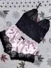 Comercio Exterior Europeo y Americano Lencería Erótica Encaje Dos Piezas Sexy Camisola Transparente Conjunto de Pijama Venta al por Mayor
