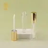 Tubo de Batom com Tampa Redonda Banhada a Ouro, Corretivo Líquido, Blush Líquido, Frasco Transparente, Fábrica de Material de Embalagem de Tubo Plástico Vazio
