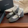 Sapatos Estilo Francês para Mulheres 2025 Primavera Novo Estilo Lindo Salto Médio Espesso Sapatos de Festa Boca Rasa com Saia Elegantes Sapatos Mary Jane