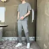 Novo Conjunto Esportivo Casual de Verão Beijianglang para Homens, Modelagem Solta, Tamanho Grande, Conjunto Fino de Seda Gelada, Estiloso, de Secagem Rápida e Respirável