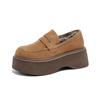 Mocasines de Suela Gruesa para Mujer Otoño 2025 Nuevo Retro Pedal Punta Redonda Planos Casual Populares Zapatos Perezosos Zapatos de Mamá