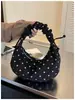 Bolso Retro Simple de Ante con Patrón de Puntos 2026 Nuevo Bolso de Hombro para Viajes Cotidianos Bolso de Mano Grande para Mujer Bolso Dumpling