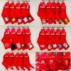 Calcetines rojos de otoño e invierno calcetines de algodón para niños calcetines para niños y niñas festivos año de nacimiento calcetines rojos que no se decoloran desodorantes
