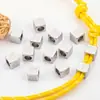 Cuentas cuadradas de acero inoxidable pulido grande de 12 mm con letra de corrosión, agujero pasante, cuentas para collar pulsera DIY, cuentas de amor