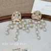 Pendientes Largos de Borla de Perlas Estilo Palacio Retro, Únicos y Exagerados, con un Toque de Lujo, Diseño de Nicho, Elegantes y Modernos Accesorios para Orejas
