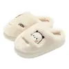 Pantuflas de Algodón con Oso de Dibujos Animados para Pareja, Nuevas de Otoño e Invierno 2026, Cálidas para Interiores, Antideslizantes, de Felpa, para Hombre, Venta al por Mayor