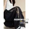 Pantalones de Trabajo de Encaje Finos Versátiles para Primavera y Verano para Mujer 2026 Nuevo Estilo Diseño de Patchwork Hueco Pantalones Rectos Holgados de Pierna Ancha