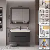 Gabinete de Banheiro Personalizado Cerâmica Bacia Integrada Combinação Banheiro Simples Luz Luxo Lavatório Pia Integrada e Gabinete de Banheiro