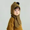 Touca de Bebê Outono Inverno Touca de Pelúcia Quente Espessada Para Recém-Nascidos Touca com Proteção para Orelhas Meninos Meninas Touca de Cobertura para a Cabeça à Prova de Vento