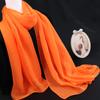 Bufanda Larga de Seda Georgette para Mujer, Bufanda Fina de Primavera y Otoño, Color Sólido Versátil para Danza Corporal Roja, Protección Solar de Verano