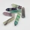 Venta caliente de fábrica piedra natural cristal colorido punta única agujero horizontal Columna de cristal colgante Charm para collar DIY Accesorios de joyería