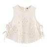 Aliexpress Moda Feminina 2025 Verão Novo Estilo Europeu e Americano Moda Top Colete Bordado Decorado com Laço 7200221
