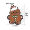 Broche de aleación con forma de insignia de metal de dibujos animados de la serie navideña, lindo Papá Noel, hombre de jengibre y muñeco de nieve.