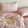 Juego de cuatro piezas de algodón Clase A Aeróbico Doble Hilo Cubre Edredón de Algodón Sábana Juego de tres piezas ins Kit de Ropa de Cama