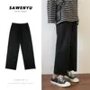 Pantalones de pierna ancha con caída para primavera y otoño para hombre, cintura alta, rectos, de caída, para jóvenes, holgados, combinan con todo, pantalones deportivos cec casuales