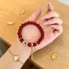 Pulsera Estilo Mismo de la Perla Tesoro del Oso Cristal Rosa Amatista Palacio de Buda para Mujer Pulsera de Diseño de Nicho de Lujo Ligero Regalo para Mejor Amiga