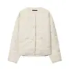 Chaqueta de Algodón Acolchada con Cuello Redondo y Lazo - Moda Europea y Americana Transfronteriza