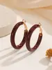 Pendientes de Aro con Patrón de Turquesa Retro Europeos y Americanos para Mujer, de Gama Alta, Pendientes de Aro Redondos Grandes Geométricos de Nicho, Pendientes Versátiles de Temperamento