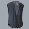 Colete fino respirável de verão para fitness, corrida, treino, aquecedores de braço, camiseta masculina sem mangas de seda gelada que absorve o suor