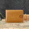 Cartera de Piel de Vaca de Primera Capa para Hombre de Comercio Exterior Transfronterizo Portatarjetas Antirrobo Cartera de Cuero Rfid Cartera de Hombre