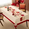 Mantel de Año Nuevo del Caballo, Sin Lavar, Impermeable, Resistente al Aceite, Resistente al Calor, Mantel, Tela Roja para Mesa de Centro de Año Nuevo 2026
