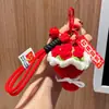 Pingente Chaveiro Buquê de Pelúcia Acabado, Buquê de Rosas de Crochê com Fio, Presente de Dia dos Namorados, Pequeno Presente de Aniversário