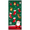 Decoración Navideña Cubierta de Puerta Navideña Verde Tela de Fondo Cubierta de Puerta Navideña Decoraciones para Fiesta de Año Nuevo Tela Colgante