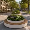 Banco redondo y jardinera combinados para parques y zonas escénicas, asientos exteriores para calles comerciales y plazas, asientos de descanso para zonas residenciales y patios, sillas de parque