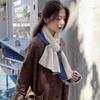 Novo Cachecol Feminino Outono e Inverno Frio Quente Cor Correspondente Malha Cruz Lã All-match Moda Bonito Menina Cachecol