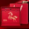 Calendário de Mesa em Couro 2026 High-End Personalizado para Escritório Desktop Criativo Calendário 2026 Ano do Cavalo Calendário de Mesa Caixa de Presente Personalizado