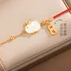 Pulseira Coelho de Jade feminina simples corda vermelha pulseira coelho Natal 2023 ano do coelho presente de aniversário para namorada