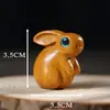 Palo de Rosa Lindo Conejito de Jade Madera DIY Bendición Tallado Completo Creativo Llavero Colgante para Teléfono Móvil Accesorios