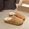 Pantuflas Retro Birkenstock de Dedo para Mujer con Mayor Altura 2025 Nueva Moda Otoño Piel Nobuk Suela Gruesa Birkenstock Medias Pantuflas