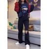 9771 Da Ai Mei Yuan 2025 Primavera Nuevo Sudadera Estampada con Bloques de Color de Manga Larga Pantalones Casuales Ropa de Mujer Adelgazante de Moda
