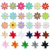Patch Bordado Computadorizado de Folha de Bordo e Pequena Flor Combinado para Roupas, Bolsas, Sapatos, Chapéus, Moletons, Patches Artesanais DIY