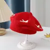 Boina para Niñas para Otoño e Invierno, Lindo Moño Dulce, Gorro de Punto Cálido y Cortavientos para Bebés Niñas, Gorro de Artista Tejido