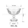 Copa vintage de pie alto con relieve para helado, tazón para yogur, copa para helado de postre de restaurante, patrón giratorio, tazón para refrigerio de fruta, Copa