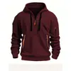 Sudadera con capucha y cinta para hombre Primavera y Otoño 2024, Jersey con múltiples bolsillos, Chaqueta de punto casual de moda para hombre