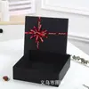 Caja de Regalo Negra Lazo Grande Caja de Empaque para Bufanda Caja de Regalo Rectangular Creativa Caja de Tapa Cielo y Tierra Caja para Camisa